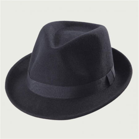 Palarie barbati din fetru lux Mister Fedora Lux (NEGRU) [5]