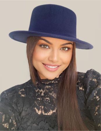 Palarie dama cu boruri rotunde MISS CASTILLIA (BLEUMARIN) - marime unica, reglabila [1]