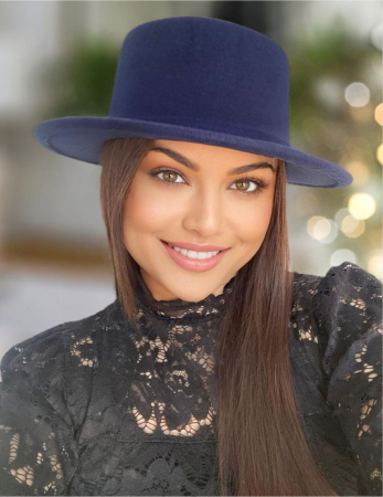 PALARII ELEGANTE - Palarie dama cu boruri rotunde MISS CASTILLIA (BLEUMARIN) - marime unica, reglabila