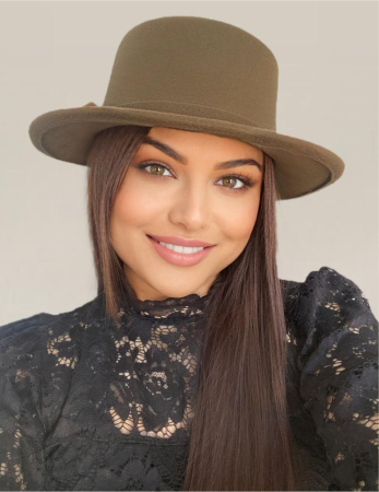 Palarie dama cu boruri rotunde MISS CASTILLIA (KAKI) - marime unica, reglabila [1]