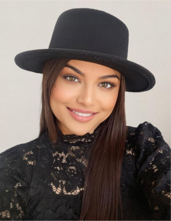 Palarie dama cu boruri rotunde MISS CASTILLIA (NEGRU) - marime unica, reglabila [1]