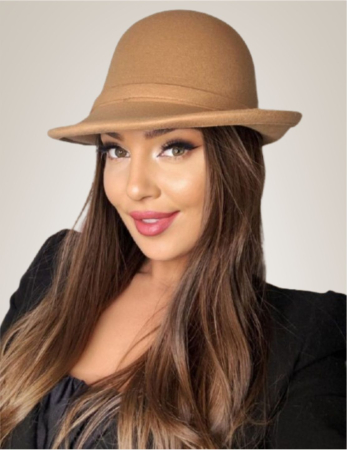 Palarie dama cu boruri tip barcuta Principesa (MARO cappuccino) - marime unica, reglabila [1]