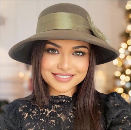 Palarie dama din fetru lux VENETIA LUX (KAKI) - marime unica, reglabila [1]