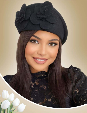 PALARII DAMA - Palarie dama REGINA LUX -palarie negru, reglabila