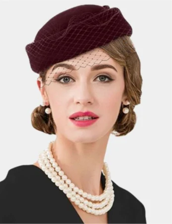 Palarie dama toca MISS PARIS -palarie grena, reglabila [1]