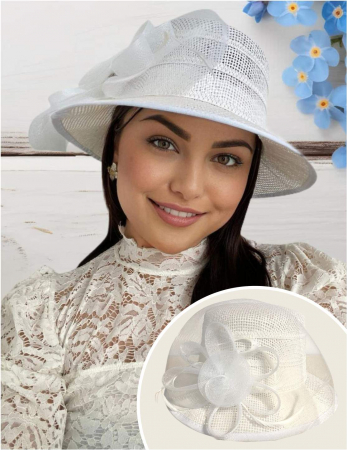 COLECTIA NOUA - Palarie de soare de lux Coralia Lux  (ALB) - marime unica, reglabila