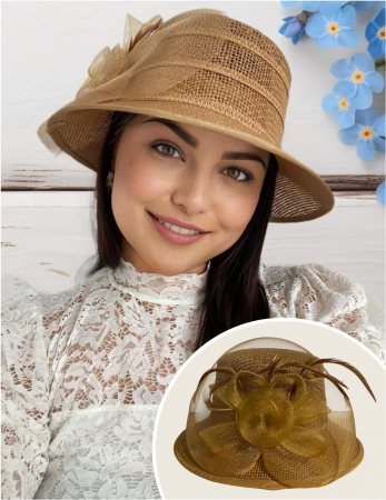 COLECTIA NOUA - Palarie de soare de lux Coralia Lux  (MARO aramiu) - marime unica, reglabila