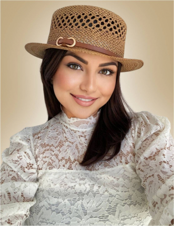 Palarie dama de lux cu boruri rotunde mici KALINDA LUX (MARO aramiu) - marime unica, reglabila [1]