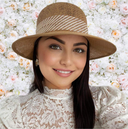 Palarie de soare de lux cu boruri tip sepcuta COCHETTE LUX (MARO aramiu) - marime unica, reglabila [1]