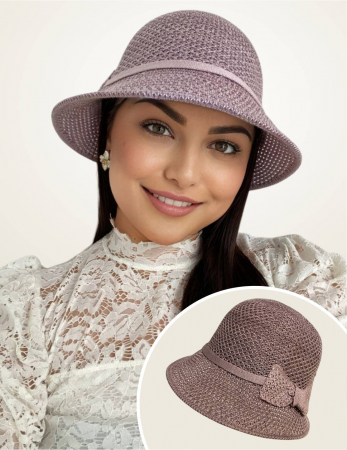 COLECTIA NOUA - Palarie de soare de lux cu boruri tip sepcuta VICTORIA LUX (MOV) - marime unica, reglabila