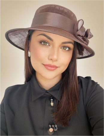 Palarii dama boruri mari LADY ROSE-palarie maro, reglabila [1]