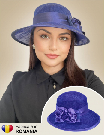 PALARII SOARE - Palarii dama boruri mari LADY ROSE-palarie albastru, reglabila