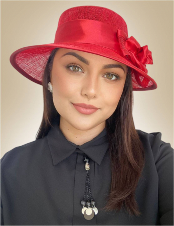 Palarii dama boruri mari LADY ROSE-palarie rosu, reglabila [1]