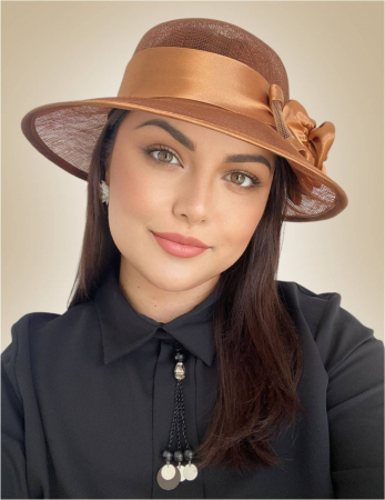 Palarii dama boruri mari LADY ROSE-palarie caramiziu, reglabila [1]