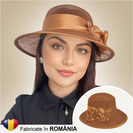 Palarii dama boruri mari LADY ROSE-palarie caramiziu, reglabila [2]