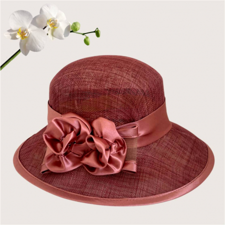 Palarii dama boruri mari LADY ROSE-palarie grena, reglabila [3]