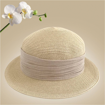 Palarie dama  tip canotiera ZINA LUX-palarie crem, reglabila [3]