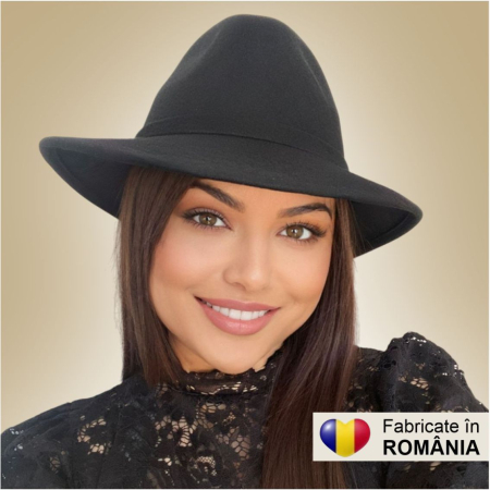 Palarii dama din fetru lux MISS ITALY (NEGRU + 9 culori) - marime unica, reglabila [2]