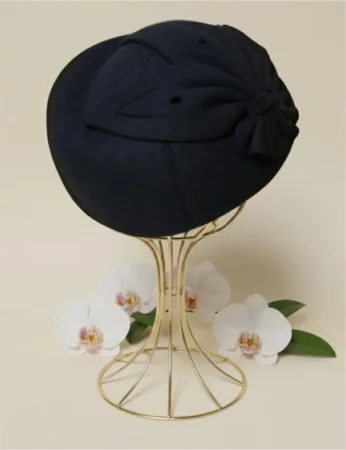 Palarii dama tip toca din fetru lux PARISIENNE LUX (BLEUMARIN) - marime unica, reglabila [2]