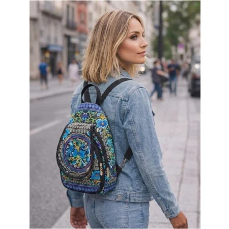 Rucsac  elegant de dama - Fantezie Chic - Albastru [1]