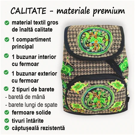 Rucsac  elegant de dama - Fantezie in Verde [3]