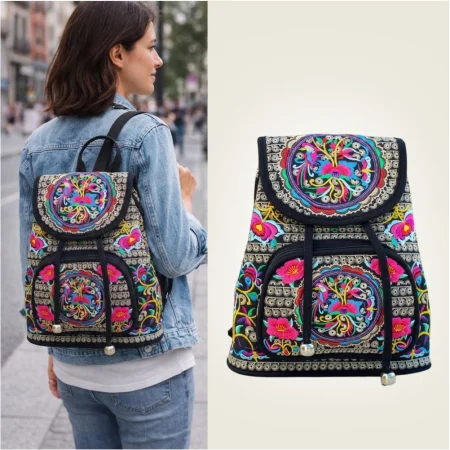 Rucsac  elegant de dama - Fantezie - Roz [1]