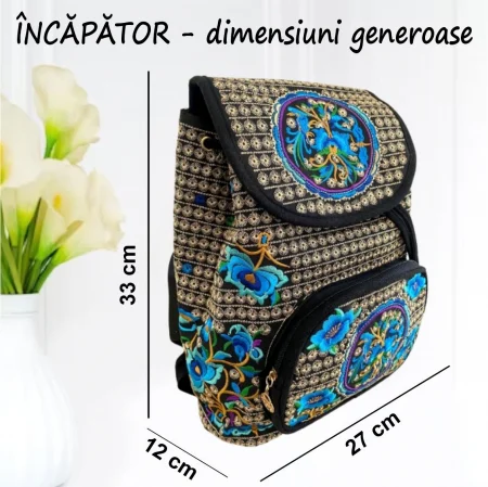 Rucsac  elegant de dama - Fantezie - Albastru [2]