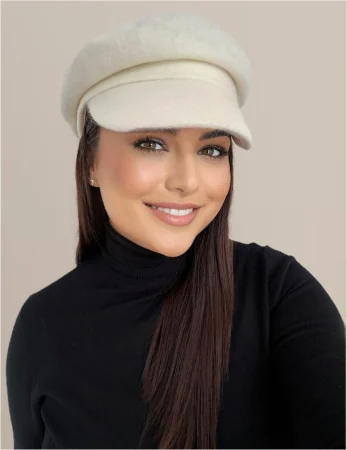 Sapca eleganta din stofa lux GLORIA CHIC (ALB) - marime UNICA, reglabila [1]