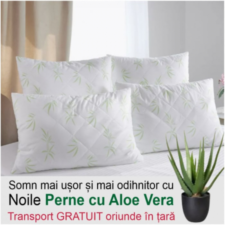 CASA SI GRADINA - Set 2 perne cu Aloe Vera (2 buc 50*70 cm la 149 lei  sau 2 buc 70*70 cm la 159 lei)