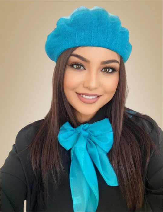SETURI cu BERETE si SEPCI - Set elegant BERETA + ESARFA (ALBASTRU)