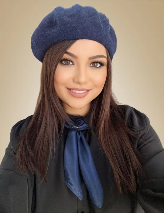 SETURI cu BERETE si SEPCI - Set elegant BERETA + ESARFA (BLEUMARIN)