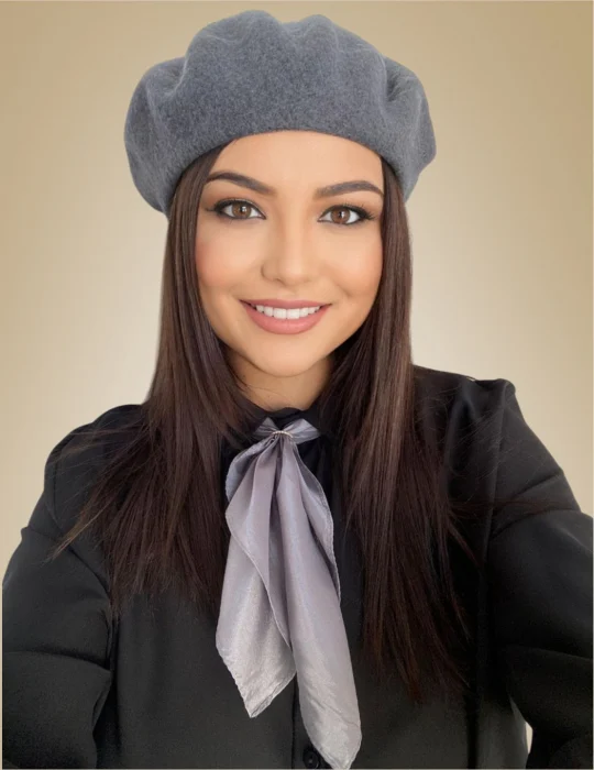 SETURI cu BERETE si SEPCI - Set elegant BERETA + ESARFA (GRI argint)