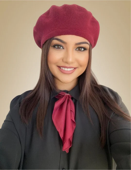 SETURI cu BERETE si SEPCI - Set elegant BERETA + ESARFA (GRENA)