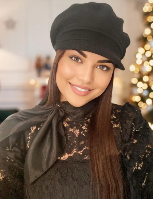 SETURI cu BERETE si SEPCI - Set elegant SAPCA+ESARFA Miss Jollie (NEGRU)