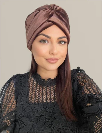 Turban dama din catifea lux MONALISA (MARO mahon) - marime universala [1]
