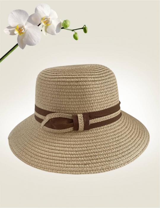 Palarii dama boruri medii OLIMPIA LUX (CREM+GRI), reglabila [5]