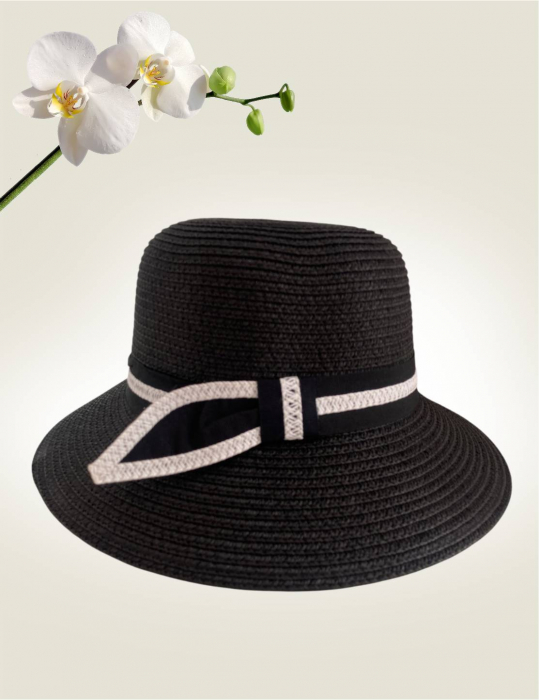 Palarii dama boruri medii OLIMPIA LUX (NEGRU+GRI), reglabila [3]