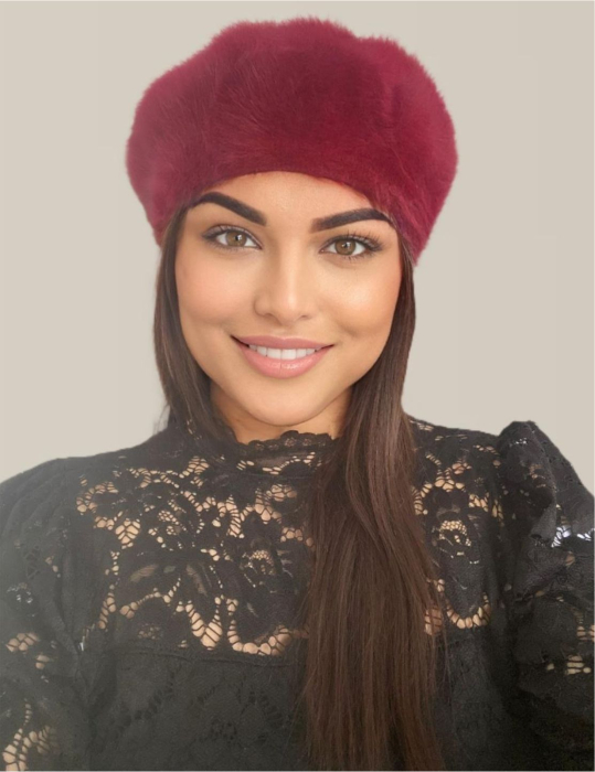 Bereta lux din lana fina si pufoasa de Angora - Princess (GRENA) - marime universala [3]