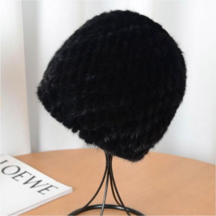 Caciula din blana de NURCA - Princess Lux (NEGRU) - marime universala [7]