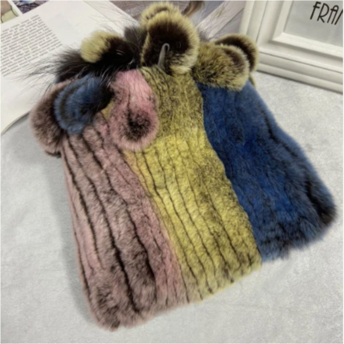 Caciula cu blana de ȘINȘILA - Royal Lux (MULTICOLOR) - marime universala [5]