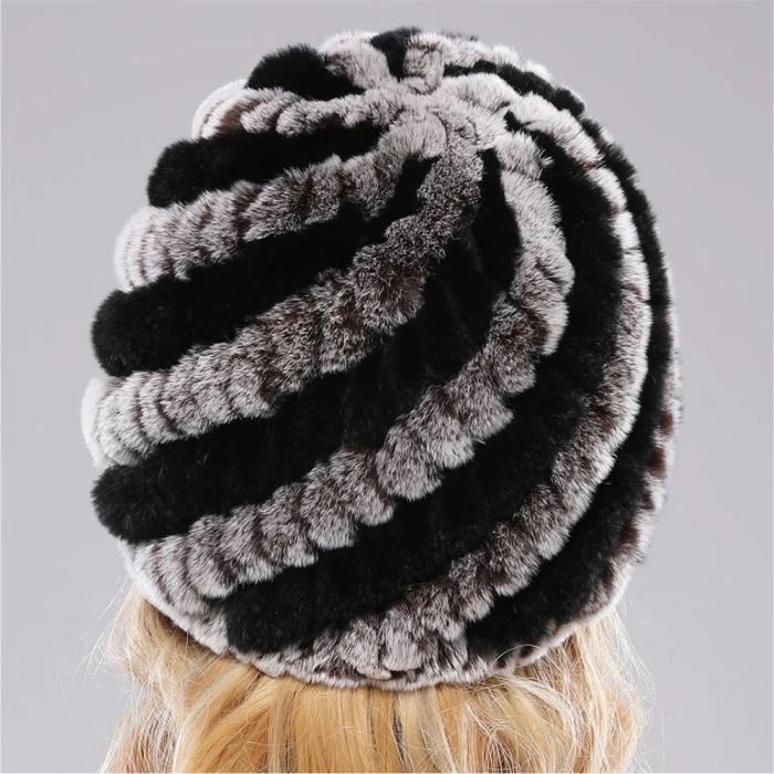 Caciula eleganta din blana BIA Chic (MARO/GRI+NEGRU) - marime universala [4]