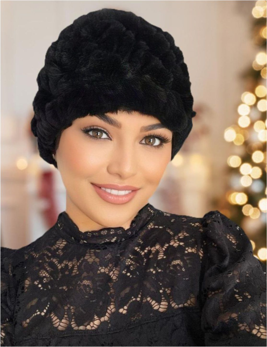 Caciula eleganta din blana ELISE (NEGRU) - marime universala [3]