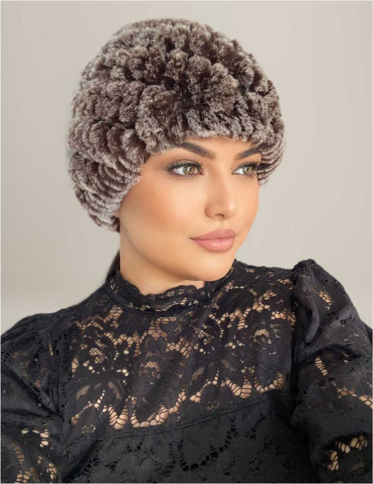 Caciula eleganta din blana ISABEL (MARO) - marime universala [4]