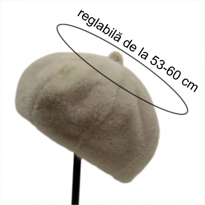 Caciula eleganta din blana JULIETTE (NEAGRA) - marime universala, reglabila [4]