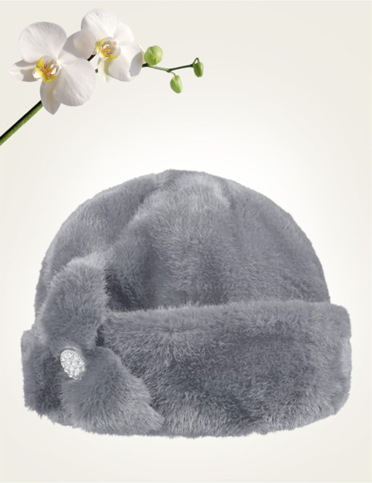 Caciula eleganta din blana LADY LUX (GRI perlat) - marime UNICA, REGLABILA [4]