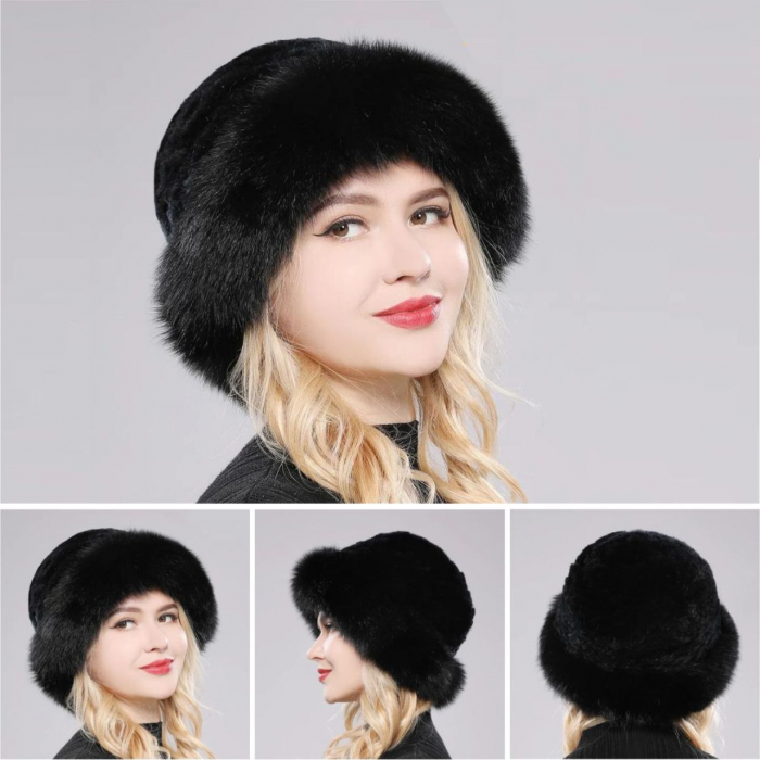 Caciula eleganta din blana MISS SUPERB (NEGRU) - marime universala [6]