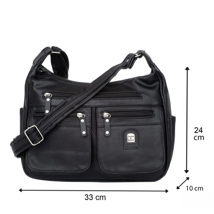 Geanta eleganta de dama Charm C02 (NEGRU) - marime medie [5]
