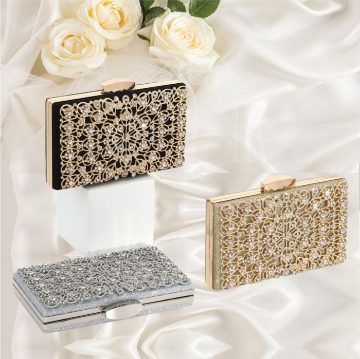 Geanta lux de ocazie clutch LADY GLAM (ARGINTIE) [3]