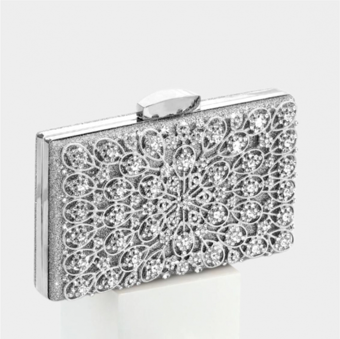 Geanta lux de ocazie clutch LADY GLAM (ARGINTIE) [2]