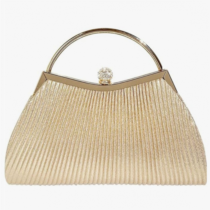 Geanta lux de ocazie din satin sidefat NOBLESS LUX (AURIU) [2]